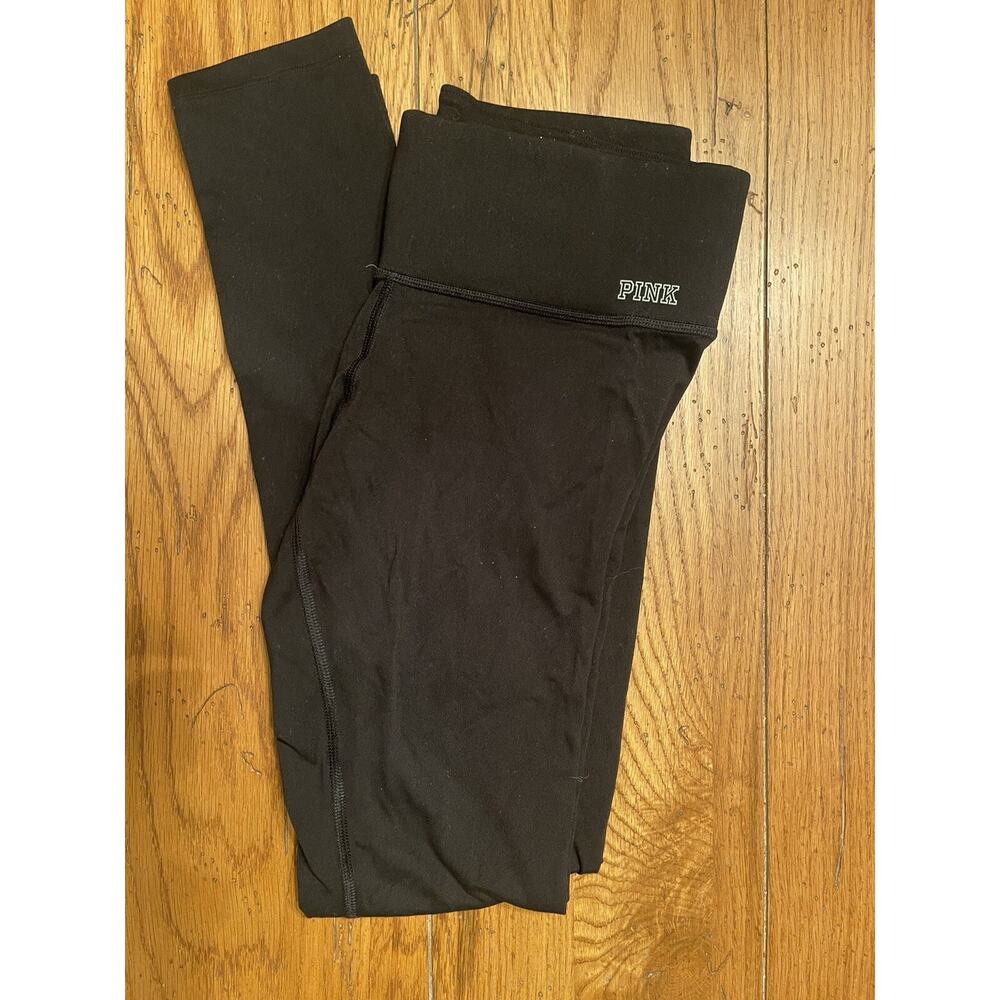 Women's Size XS Black " Pink" Brand Leggings ( Pre Owned)